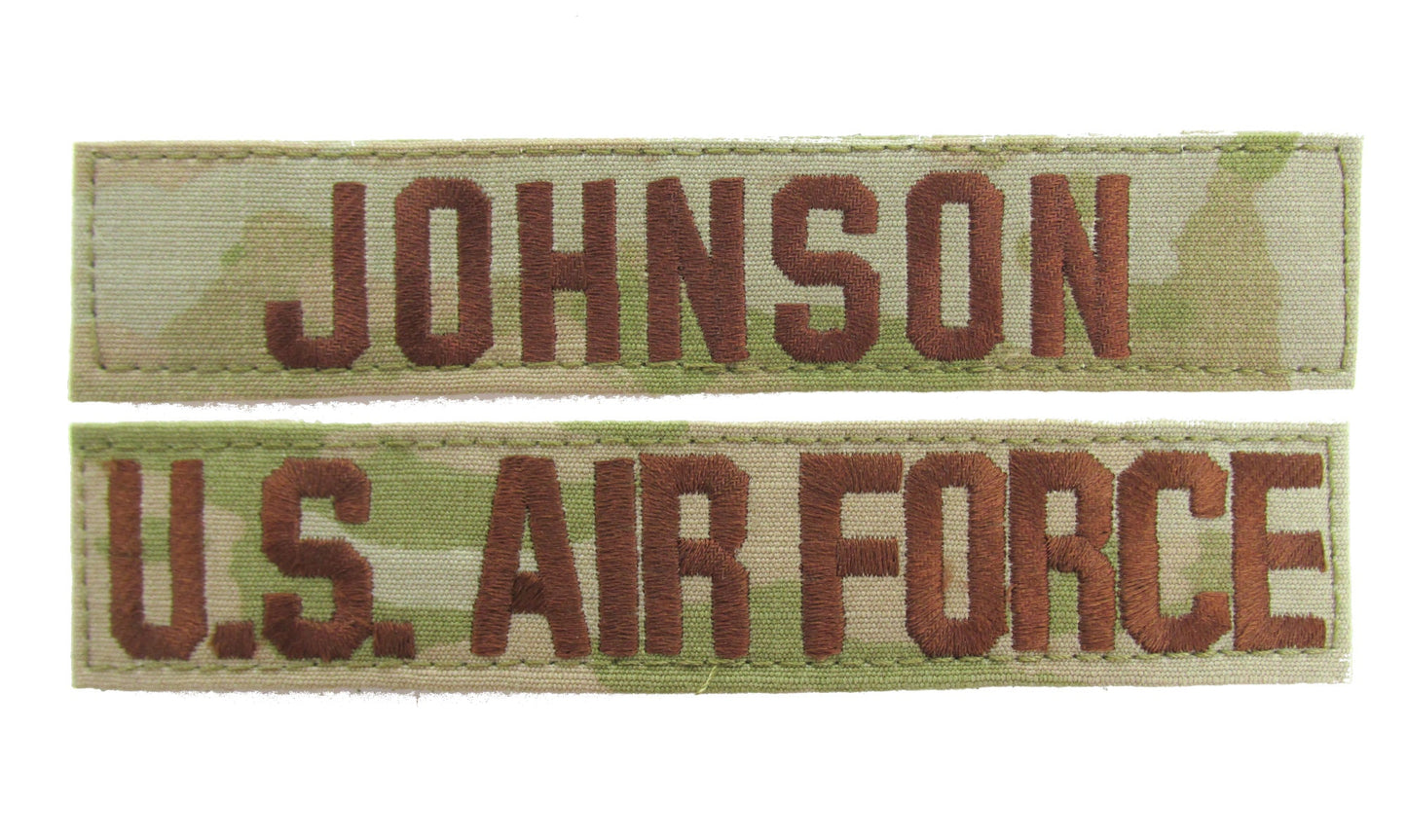 U.S. Air Force 3 Color OCP Name Tape  - 2 Piece Set