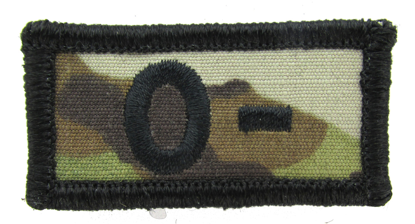 Embroidered OCP Blood Type Patches 1x2 Inch - Black or Spice Brown