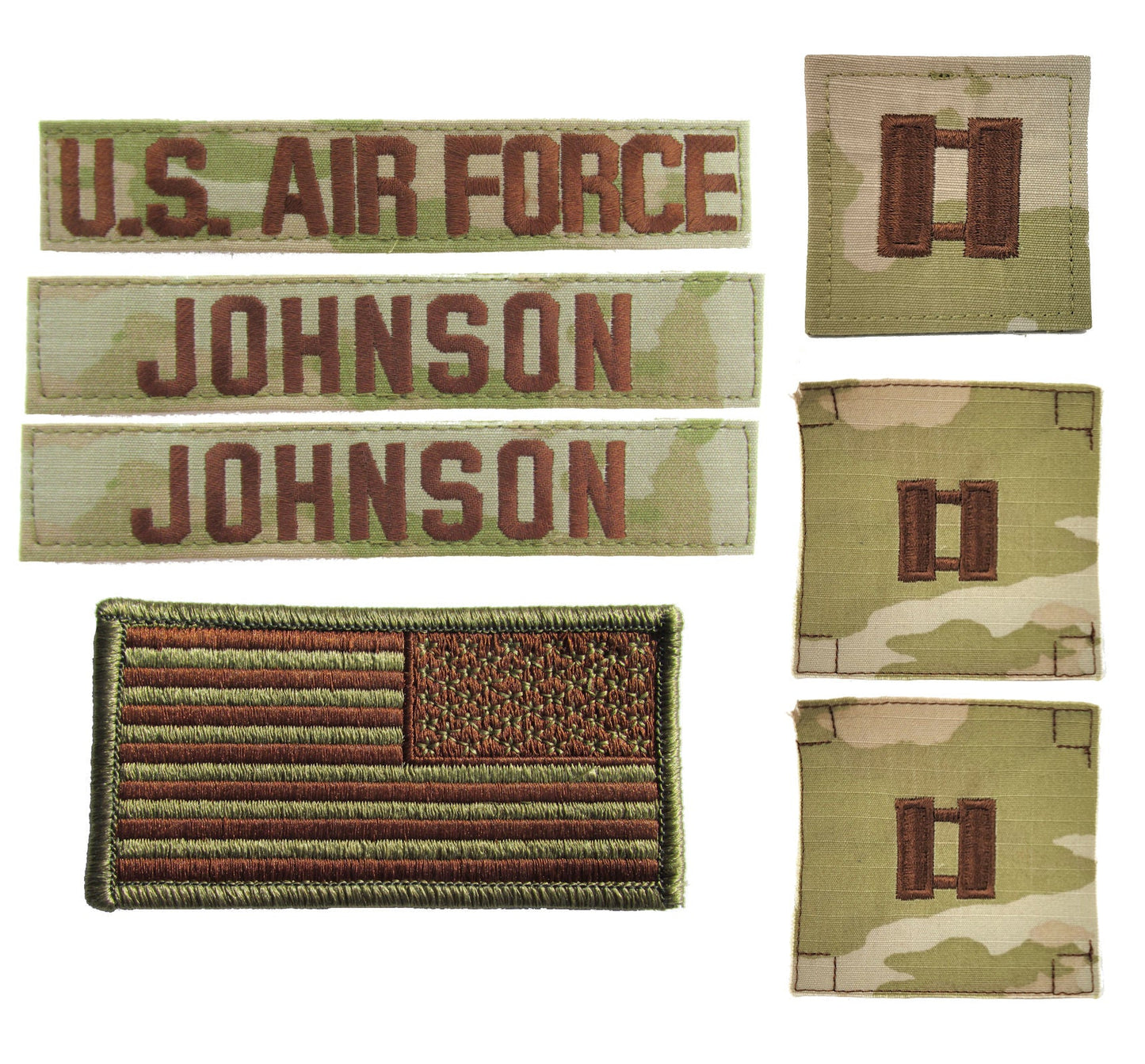 Air Force OCP Name Tape and Rank - 3 Color OCP Package Deal
