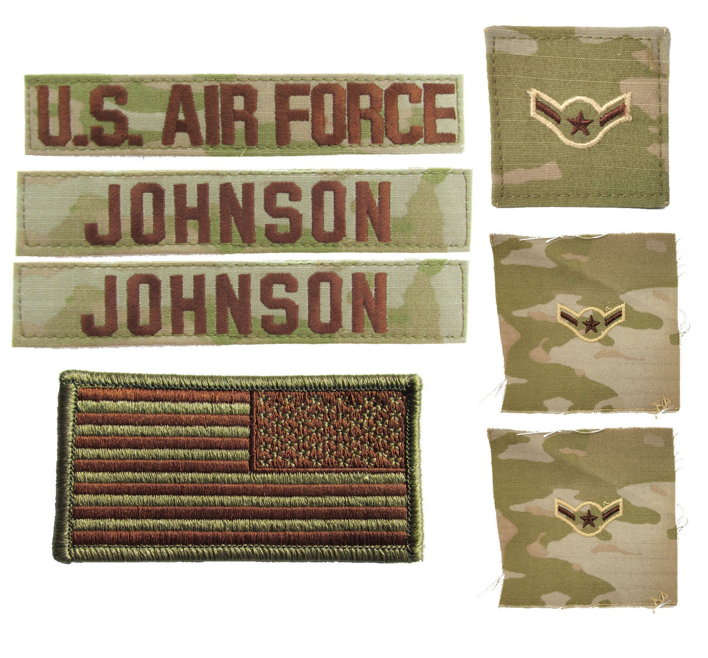 Air Force OCP Name Tape and Rank - 3 Color OCP Package Deal