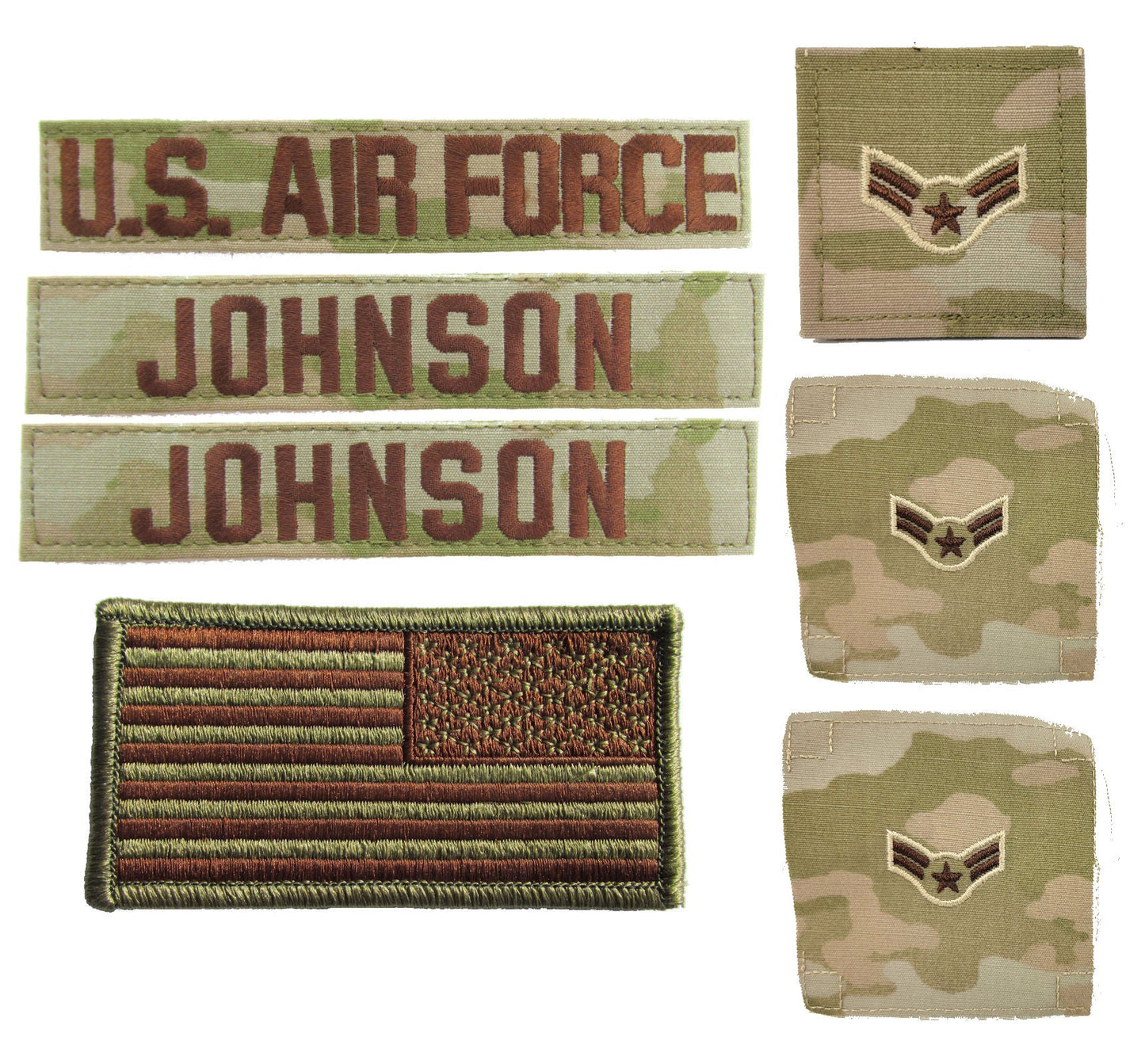 Air Force OCP Name Tape and Rank - 3 Color OCP Package Deal