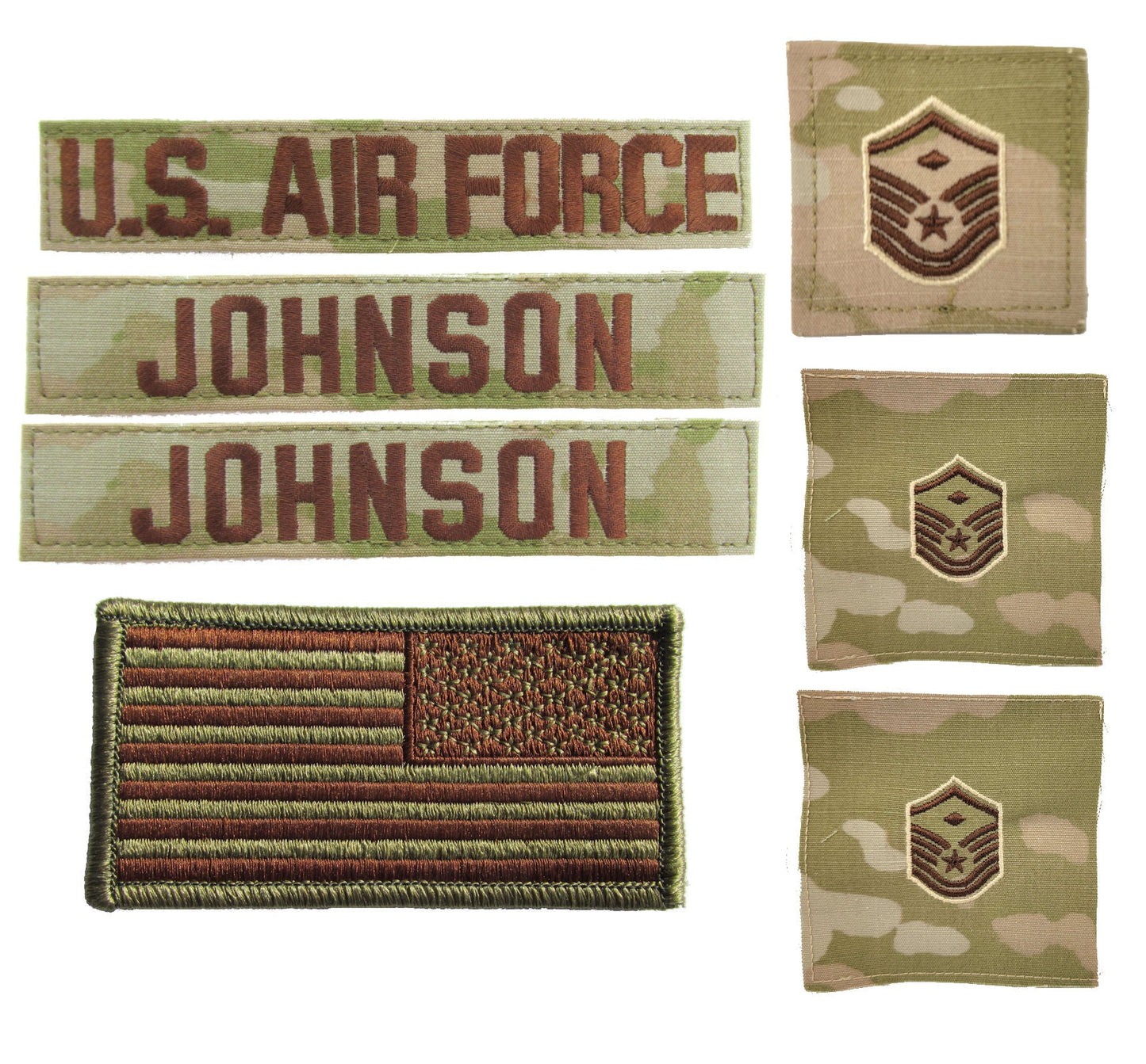 Air Force OCP Name Tape and Rank - 3 Color OCP Package Deal