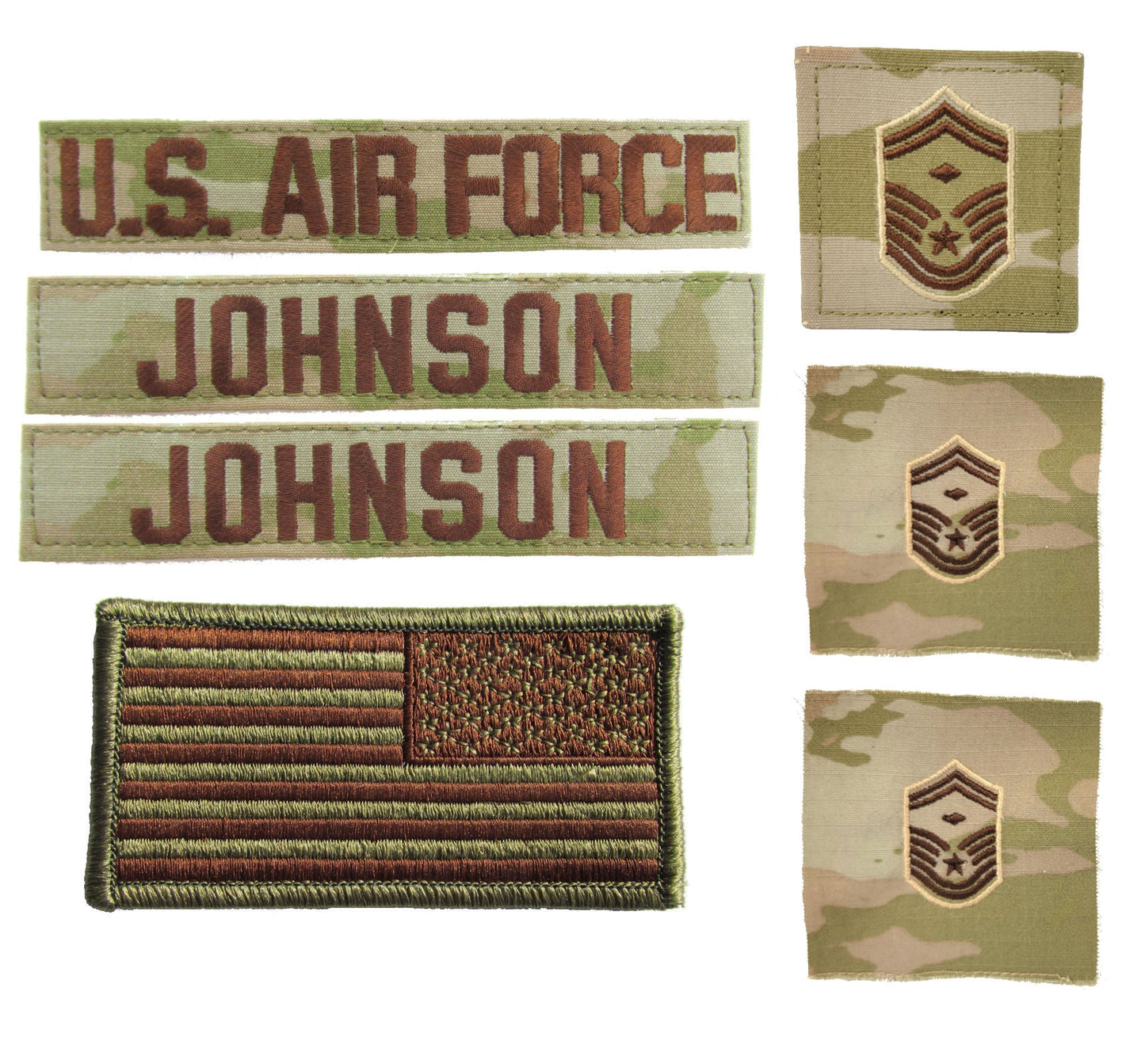Air Force OCP Name Tape and Rank - 3 Color OCP Package Deal