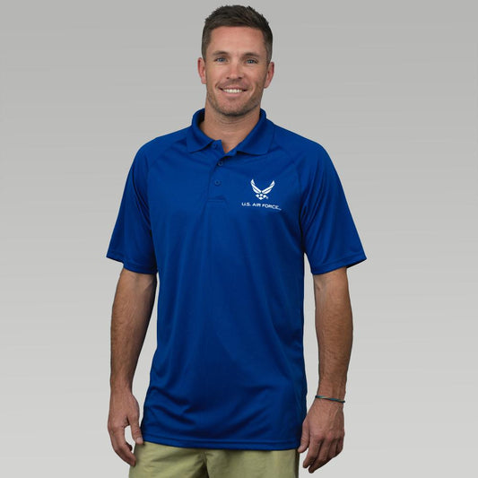 Air Force Wings Embroidered Performance Polo (Royal)