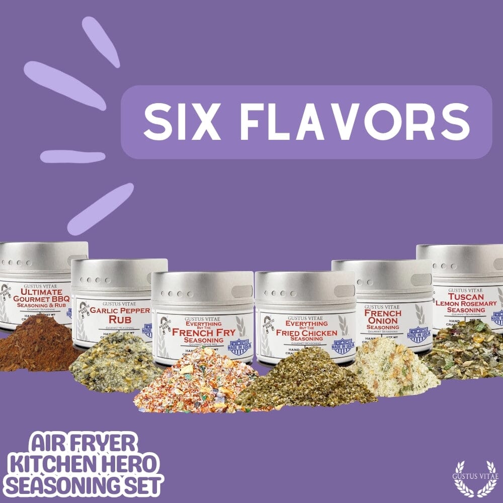 Air Fryer Kitchen Hero Seasoning Set - Artisanal Spice Blends Six Pack