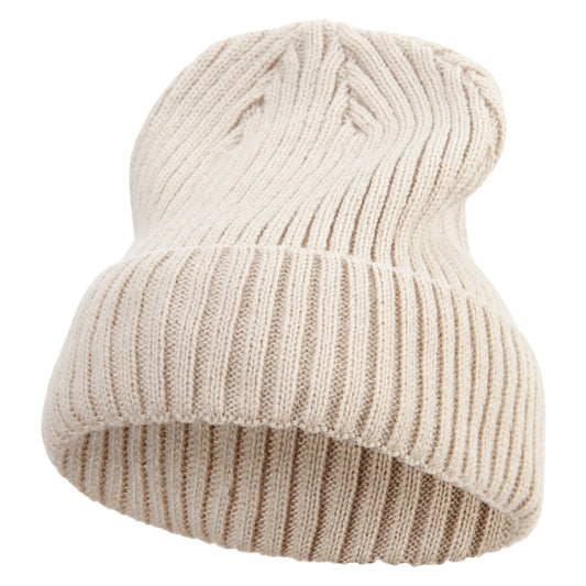 Rib Knit Cuff Long Beanie