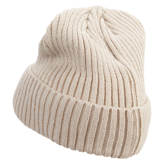 Rib Knit Cuff Long Beanie