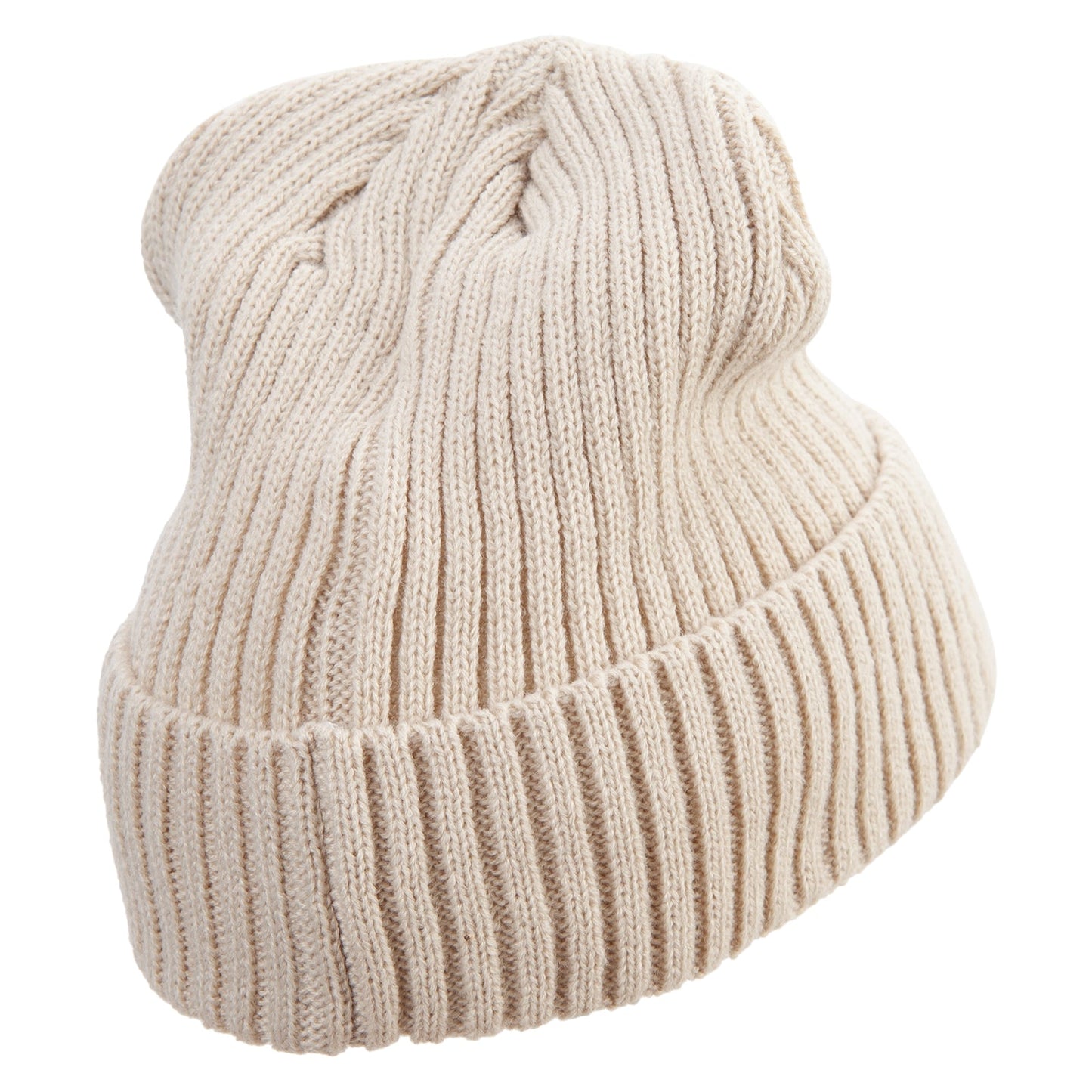 Rib Knit Cuff Long Beanie