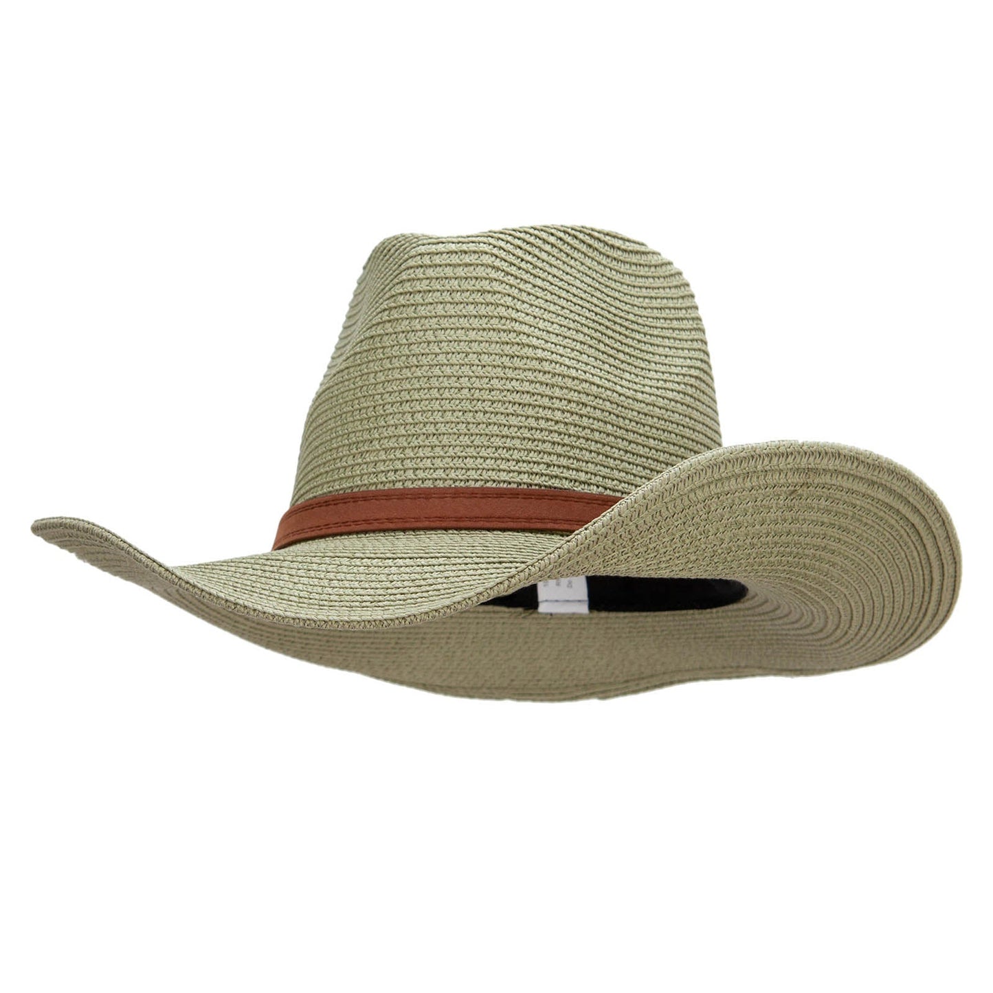Women's Paper Braid Decortive Crown Cowboy Hat