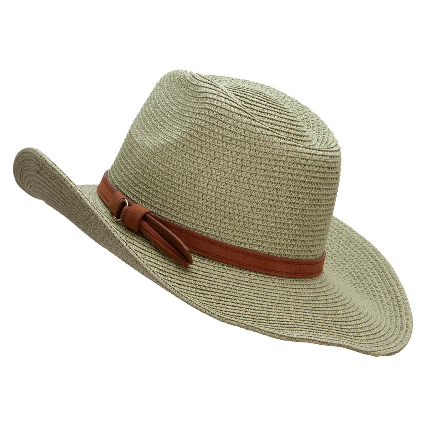 Women's Paper Braid Decortive Crown Cowboy Hat