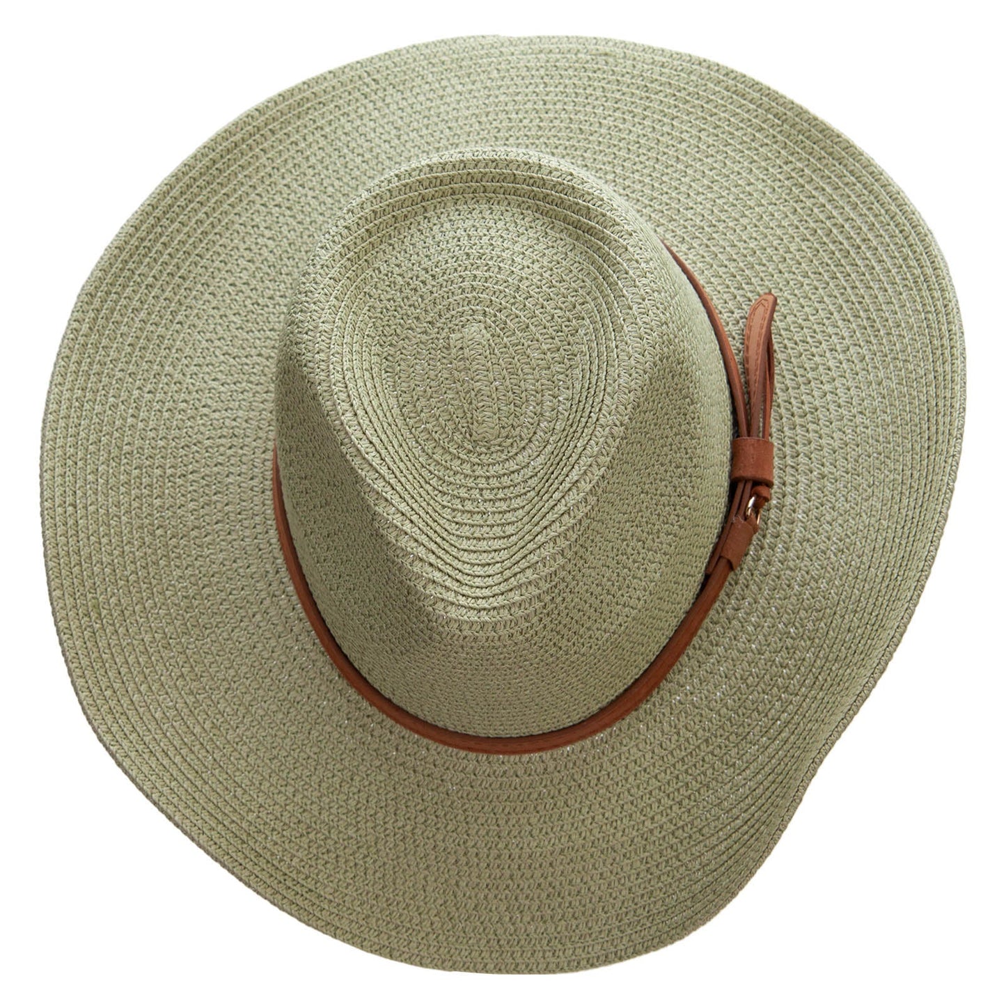 Women's Paper Braid Decortive Crown Cowboy Hat