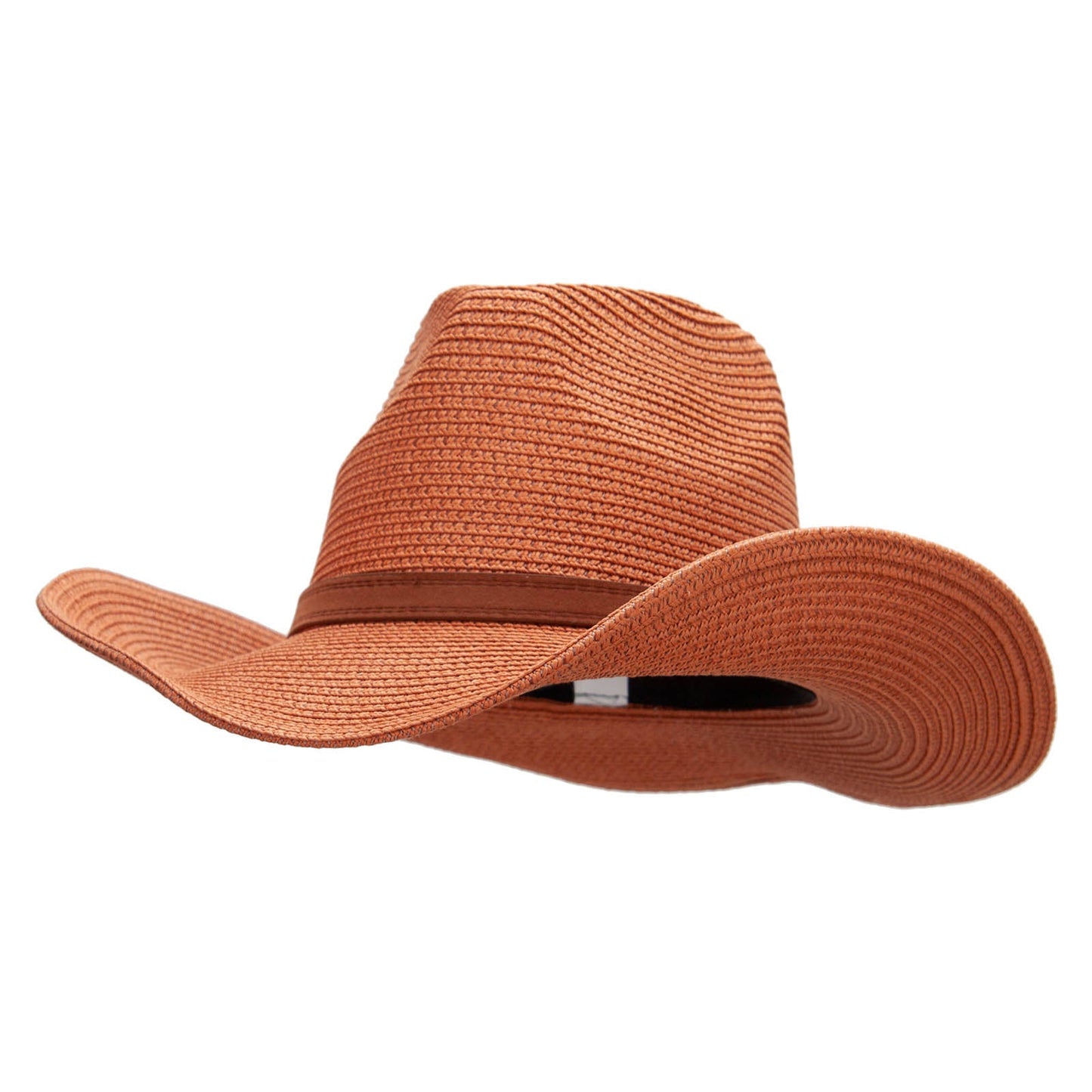 Women's Paper Braid Decortive Crown Cowboy Hat