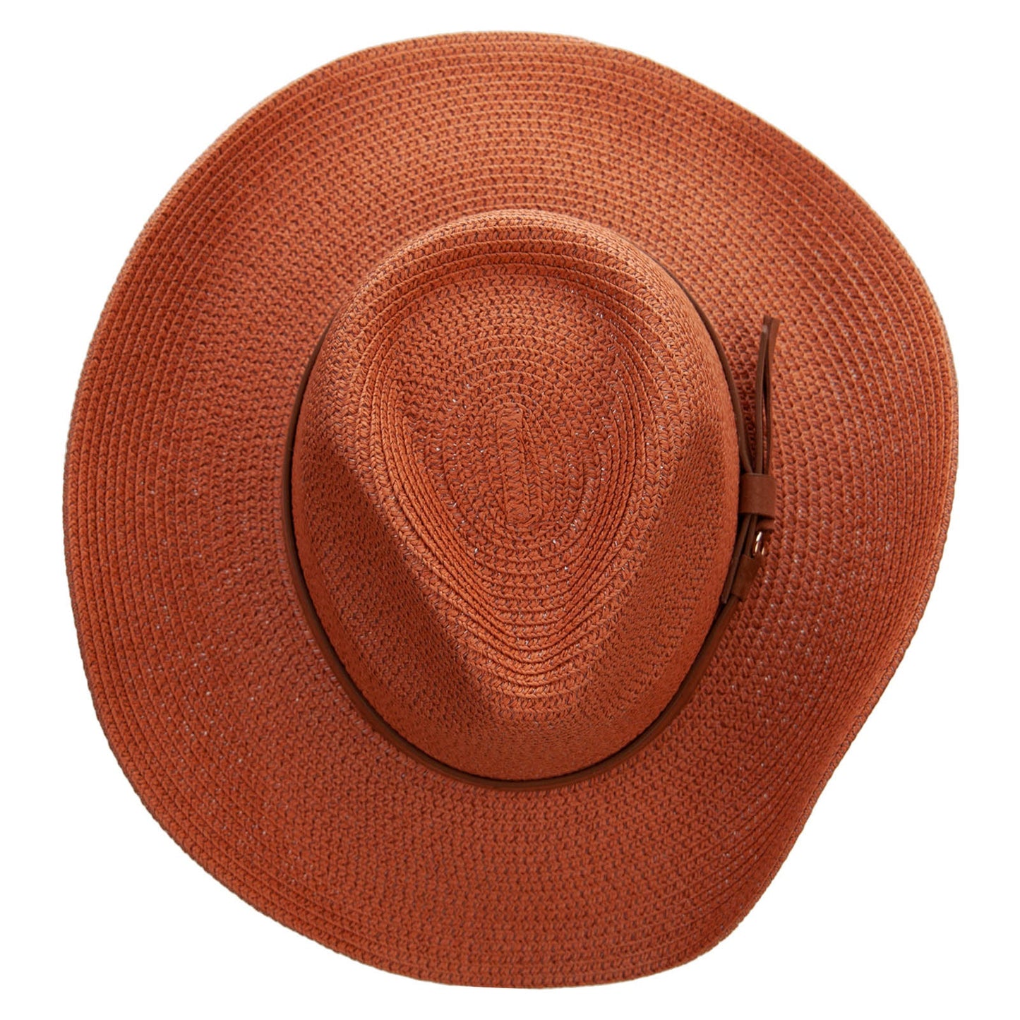 Women's Paper Braid Decortive Crown Cowboy Hat