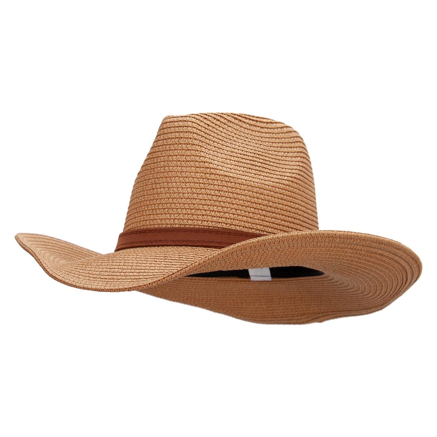 Women's Paper Braid Decortive Crown Cowboy Hat