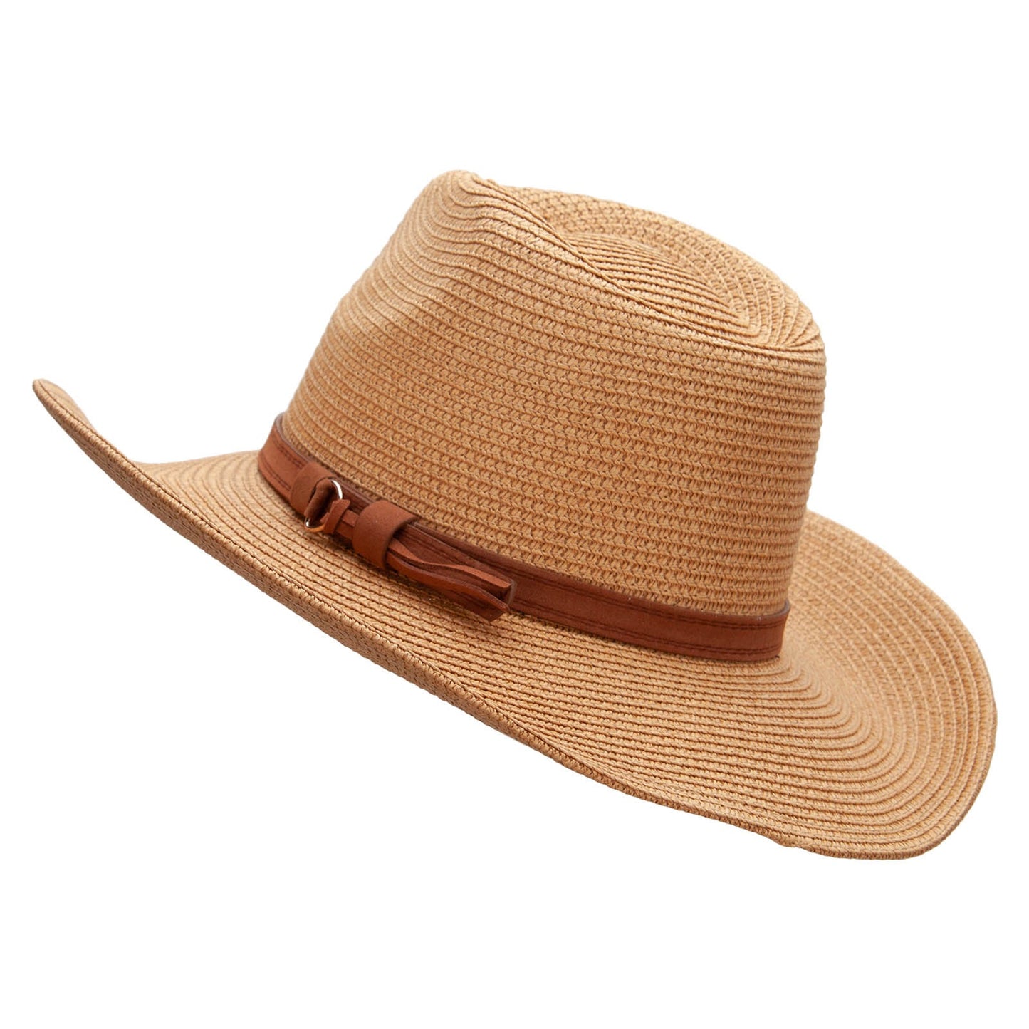 Women's Paper Braid Decortive Crown Cowboy Hat