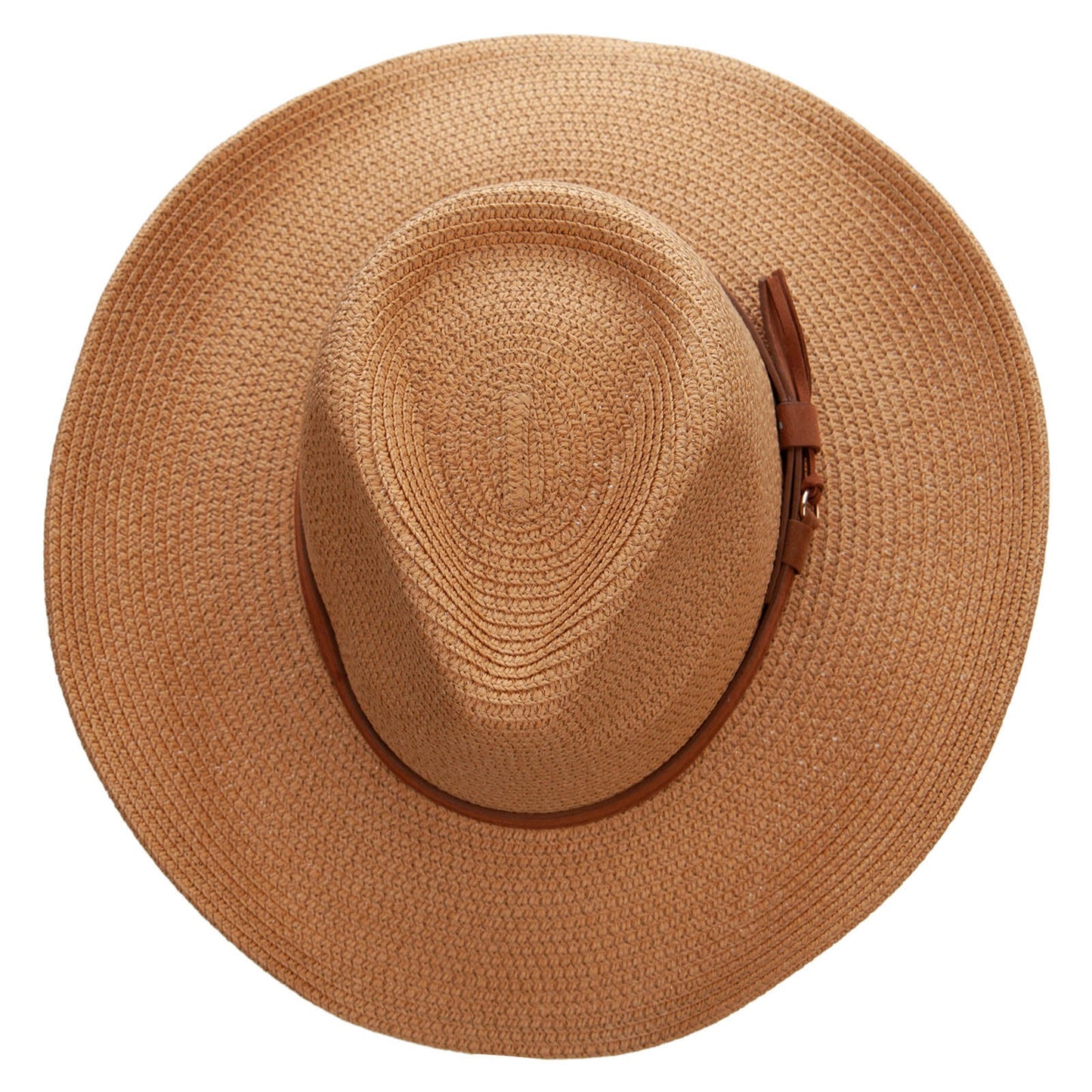 Women's Paper Braid Decortive Crown Cowboy Hat