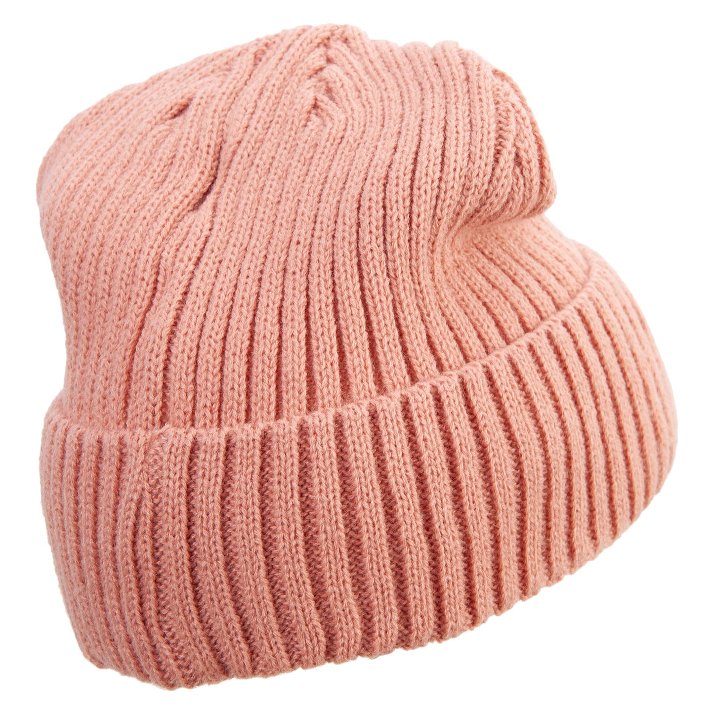 Rib Knit Cuff Long Beanie