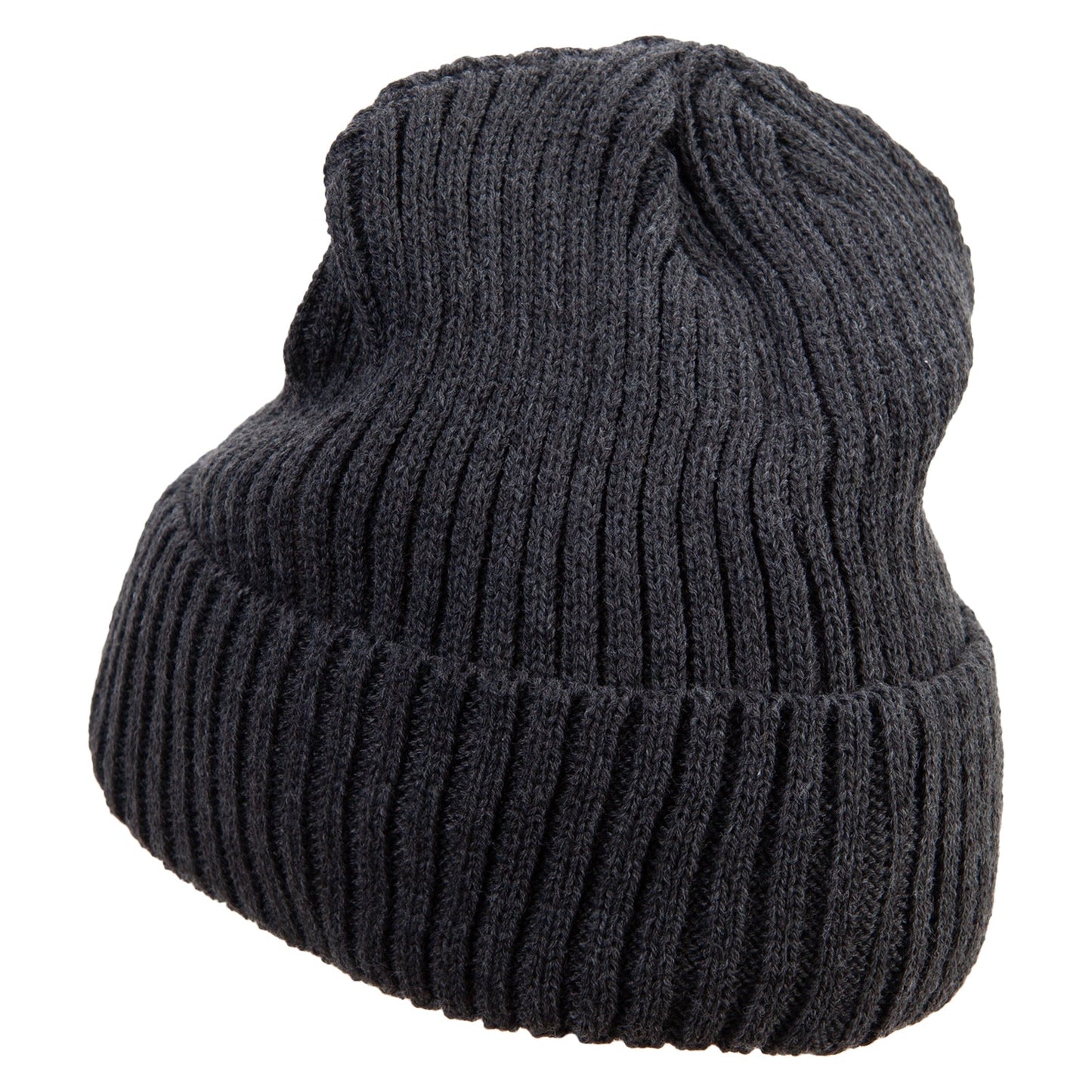 Rib Knit Cuff Long Beanie