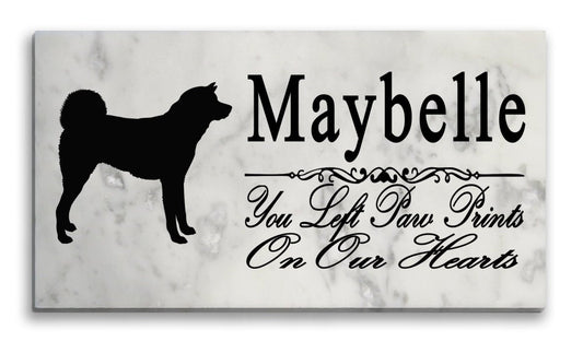 Akita Inu Memorial Marble Stone Plaque Personalized Dog Garden Plaque Custom Grave Marker Outdoor or Indoor
