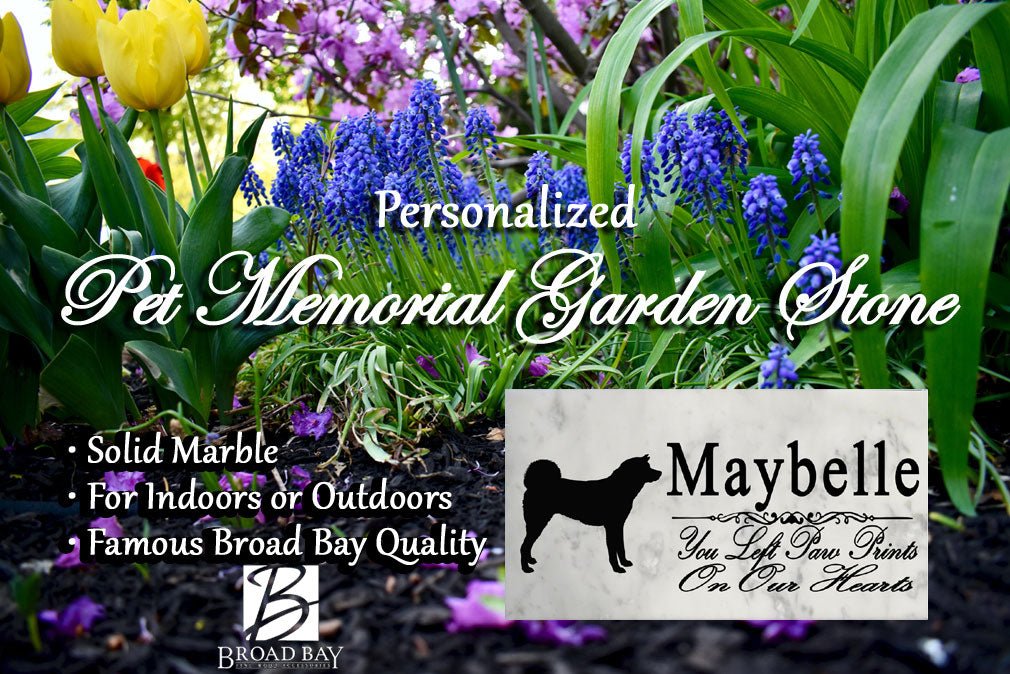 Akita Inu Memorial Marble Stone Plaque Personalized Dog Garden Plaque Custom Grave Marker Outdoor or Indoor