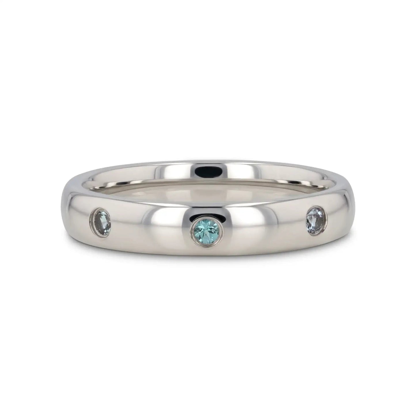 ALEX Polished Domed Tungsten Carbide Ring with Alexandrite Setting - 4mm