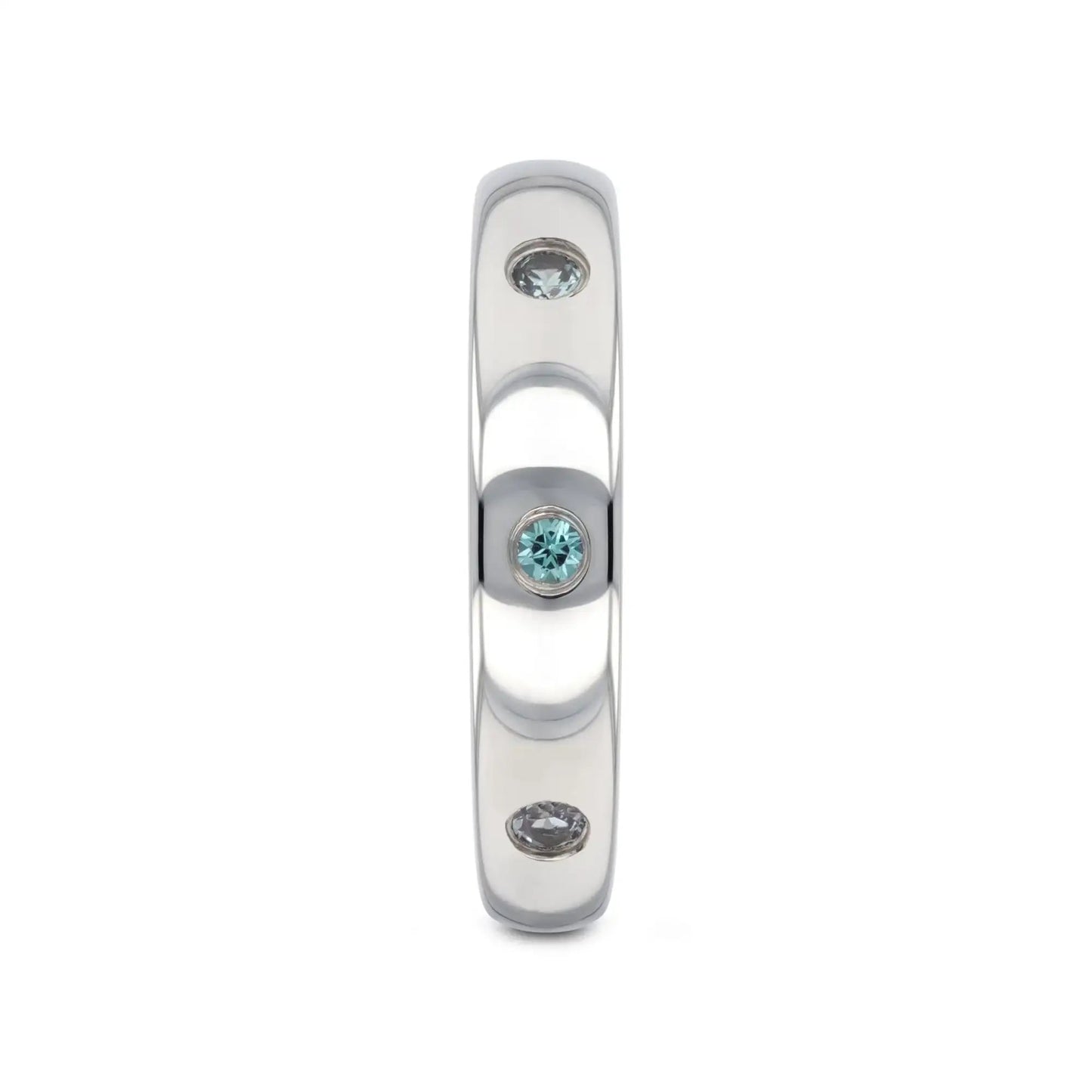 ALEX Polished Domed Tungsten Carbide Ring with Alexandrite Setting - 4mm