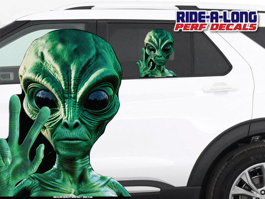 Alien Peace Wave *RIDE A LONG* Perforated Decal