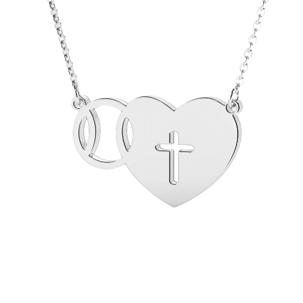 Cross My Heart Baseball Necklace | 18" Chain