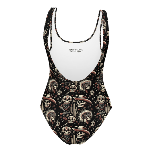 Renegade Revel: Outlaw Skull One-Piece Swimsuit