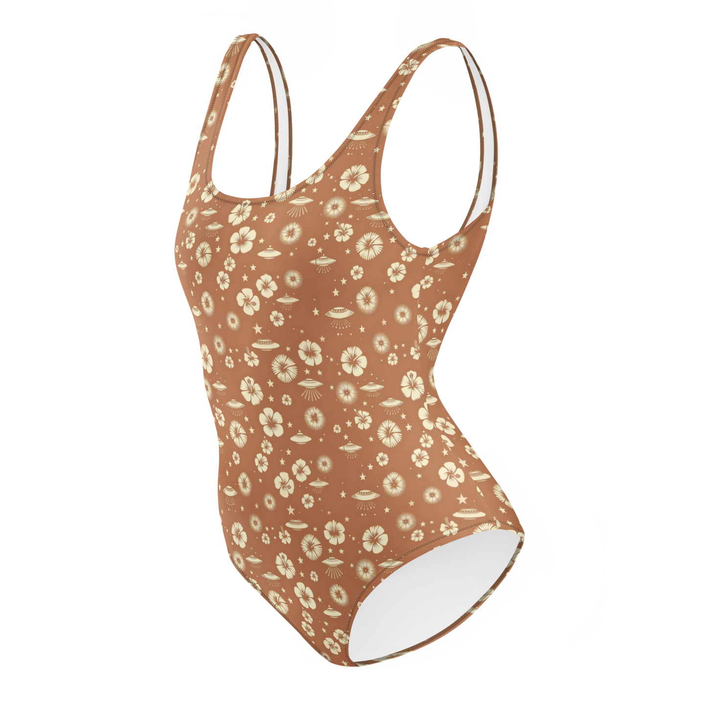 Beyond the Hibiscus: Unidentified Flying Florals One-Piece Swimsuit