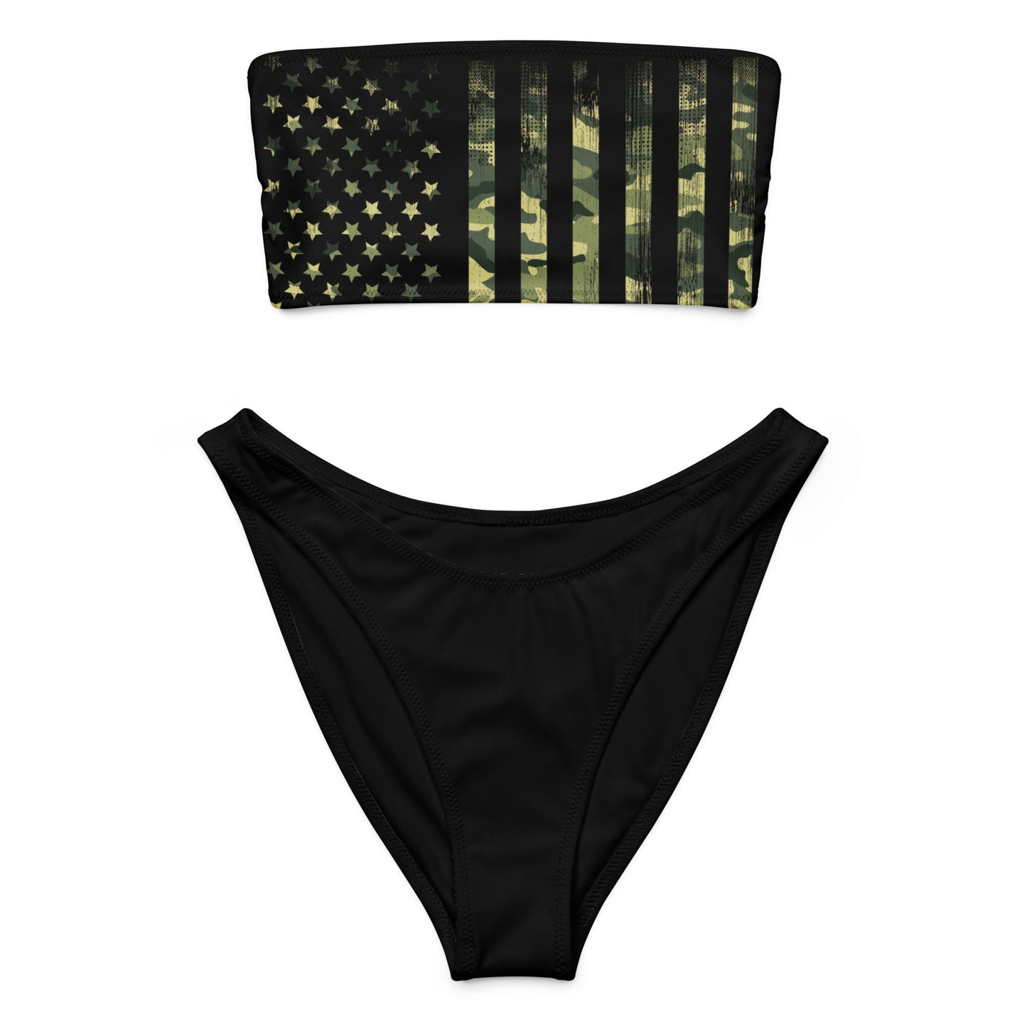 Patriotic Camo Flag Bandeau Bikini, FREE Shipping