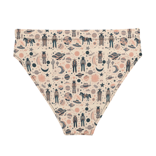 Cosmic Wrangler: Western Space Cowboy High-Waisted Bikini Bottom