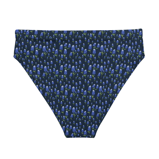 Wildflower Blues: Lone Star Bluebonnet High-waisted Bikini Bottom