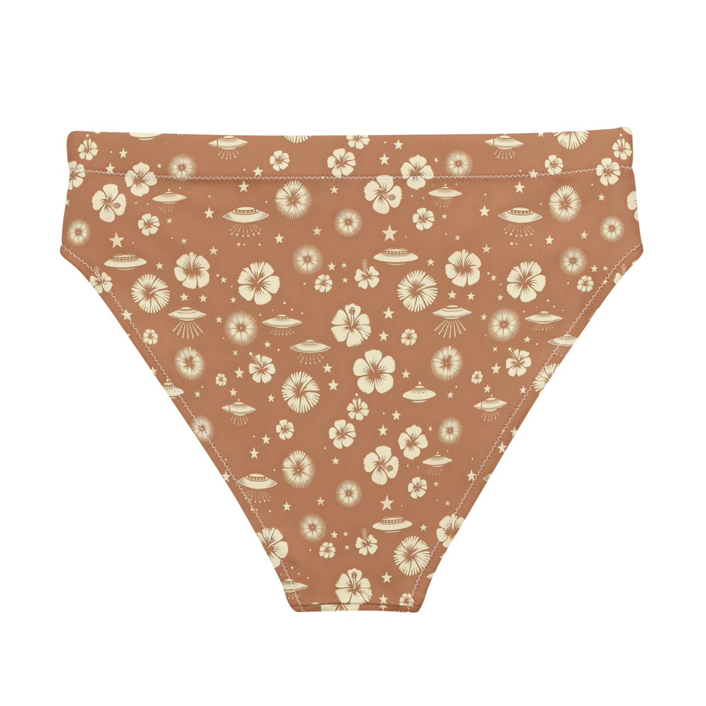 Beyond the Hibiscus: Unidentified Flying Florals High-Waisted Bikini Bottom