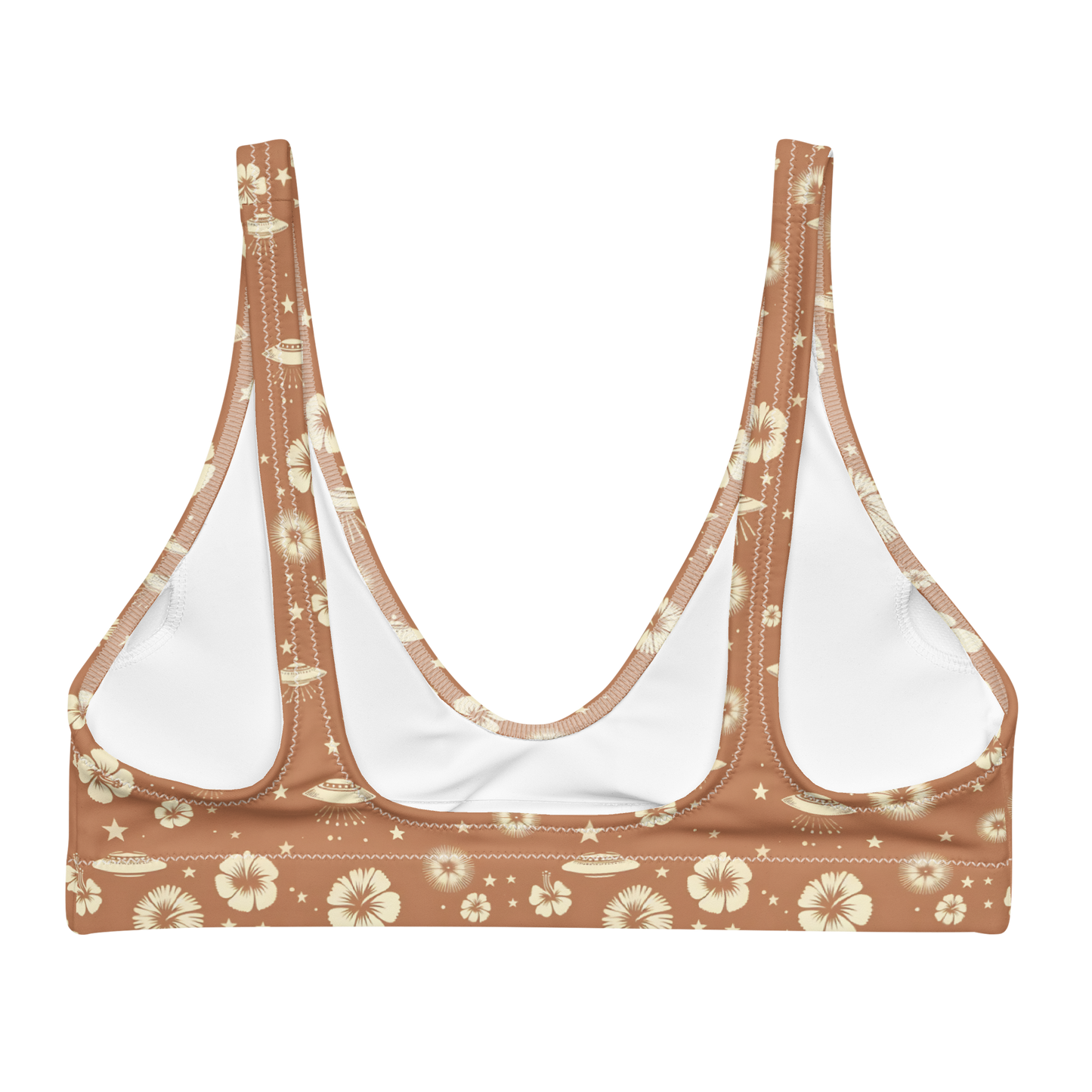 Beyond the Hibiscus: Unidentified Flying Florals High-Waisted Bikini Top