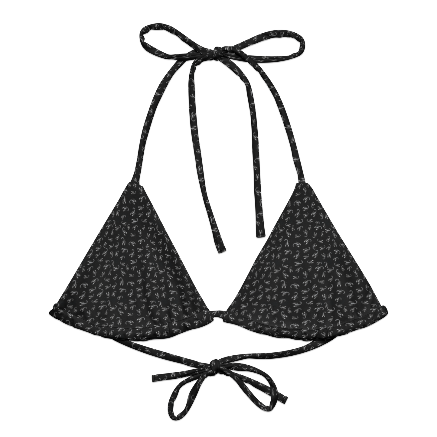 Pale Sting: Stamped Scorpion String Bikini Top