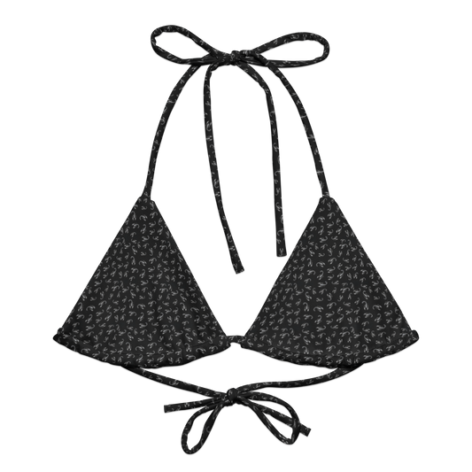 Pale Sting: Stamped Scorpion String Bikini Top
