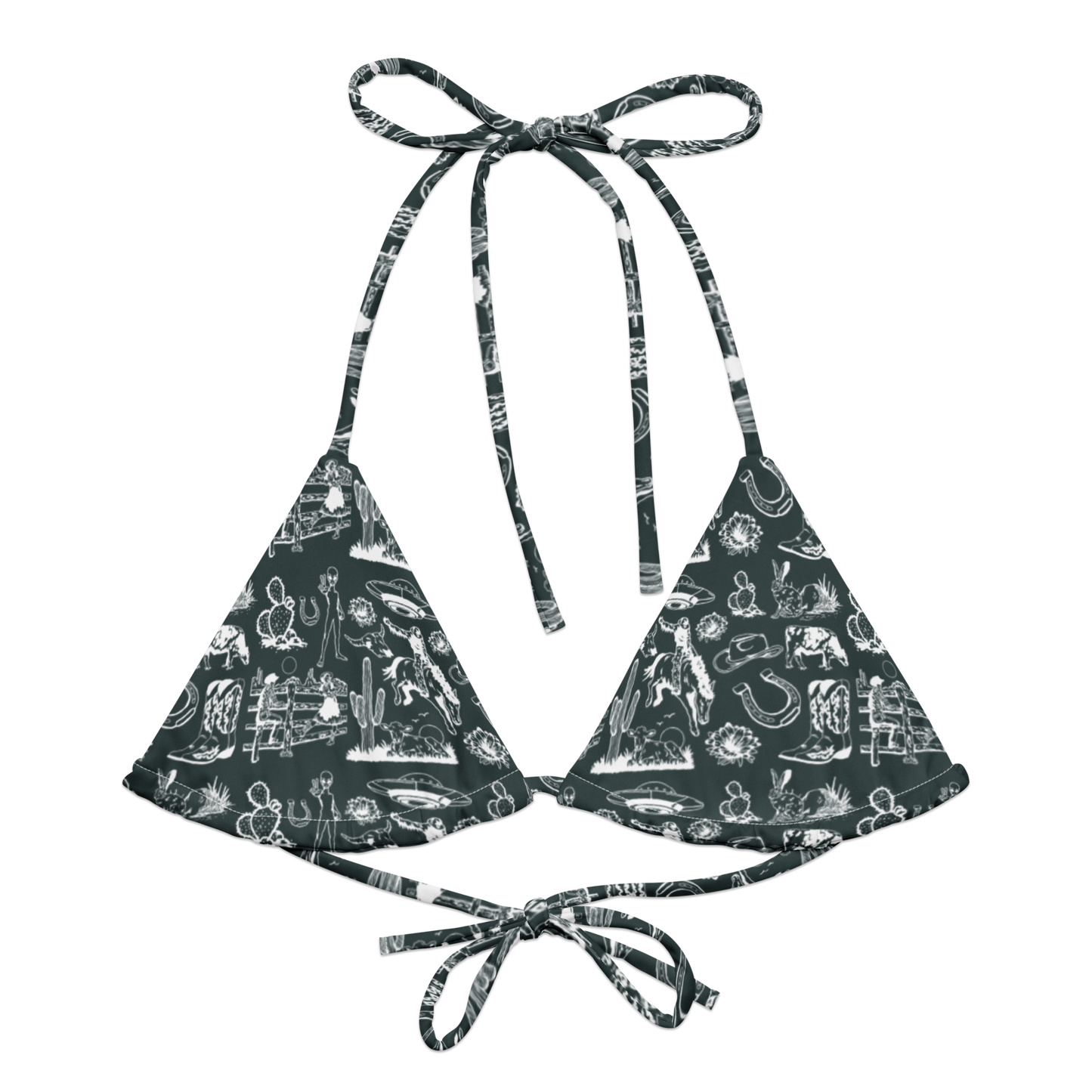 Wild Ride: Broncs, UFOs, and Cactus Skies String Bikini Top