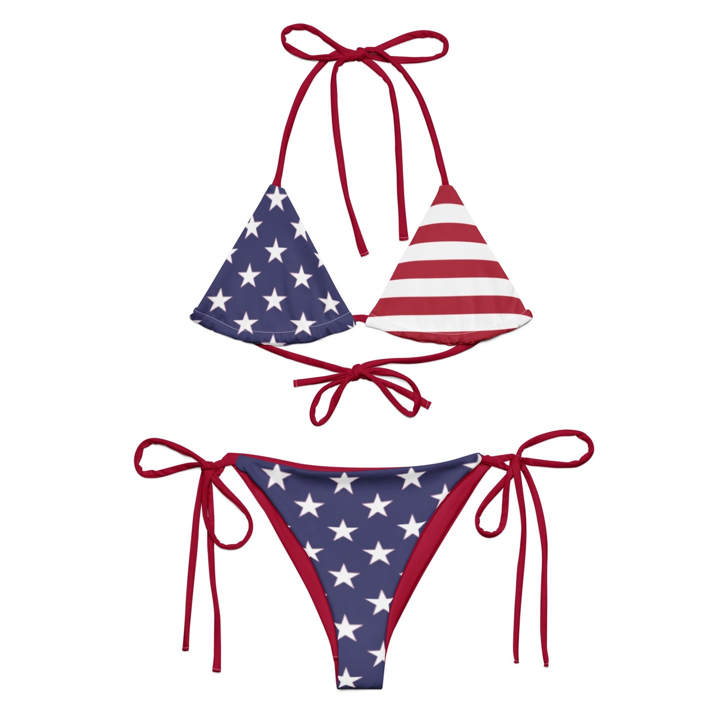 FREE Shipping, American Grrrl Patriotic USA Flag String Bikini, UPF 50
