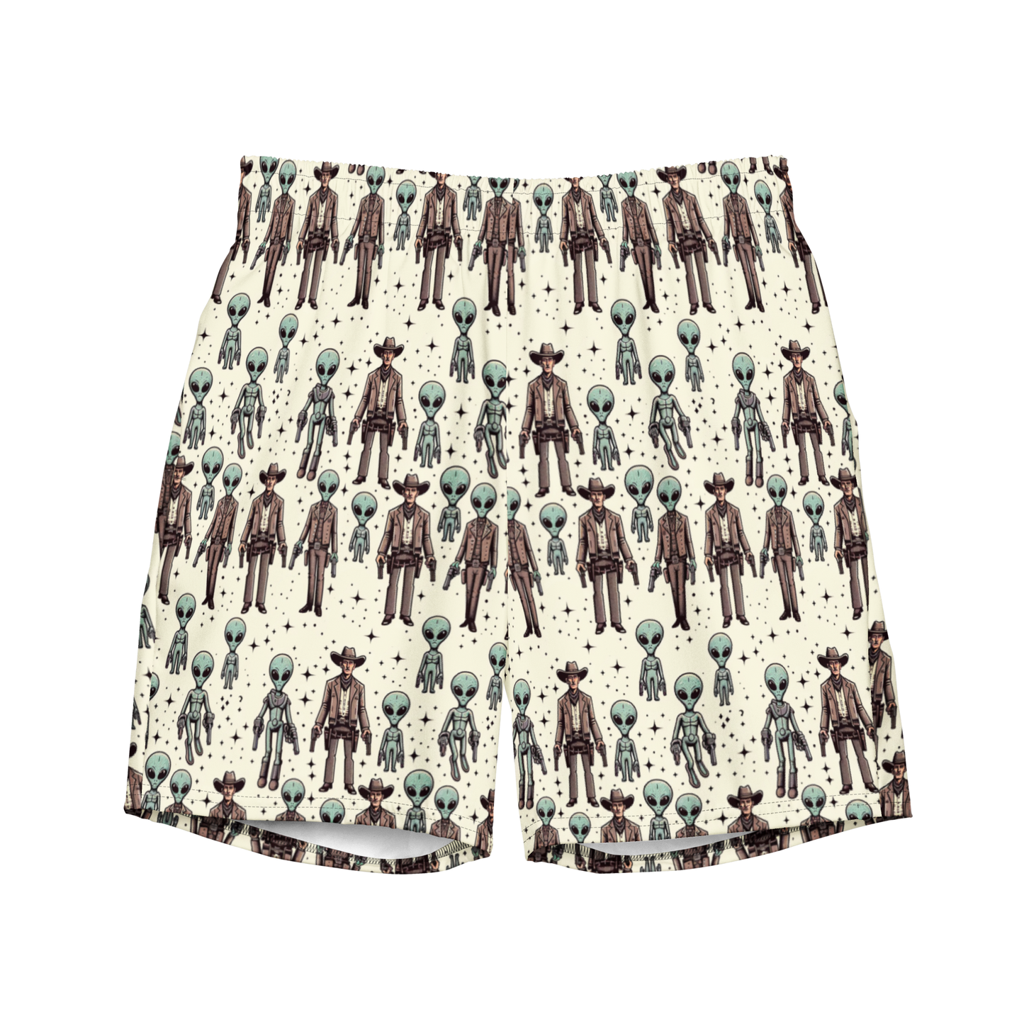 Cosmic Cowboys: Cowboys and Aliens Swim Trunks
