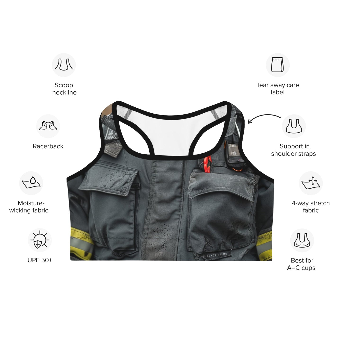 Turnout Print Sports Bra (Breathable, Moisture-Wicking)