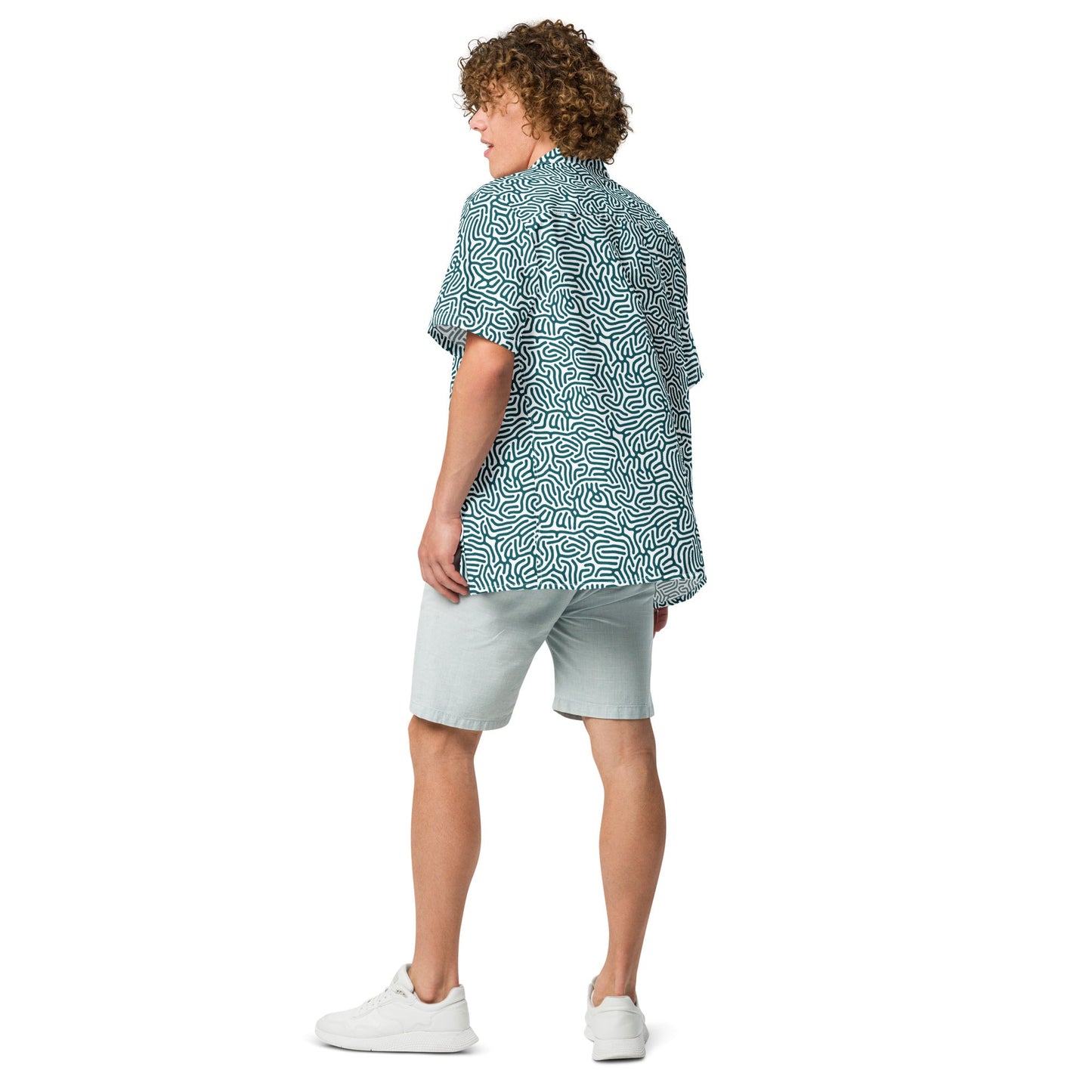 Maze Coral Button-Up Shirt