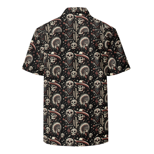 Renegade Revel: Outlaw Skull Button-Up Shirt