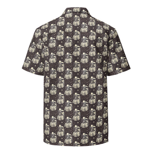 Space Renegade: Astronaut Calavera Outlaw Button-Up Shirt