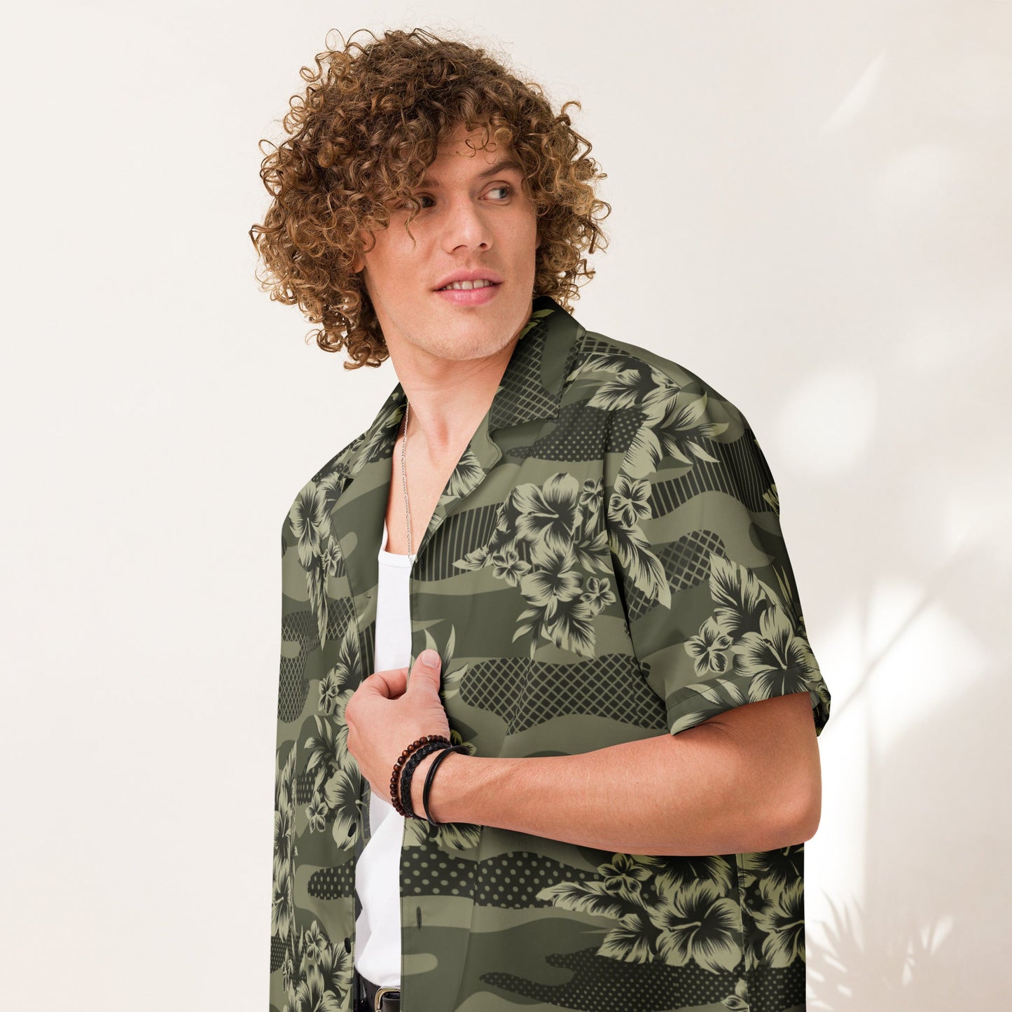 Hawaiian Camouflage Button-Up Shirt