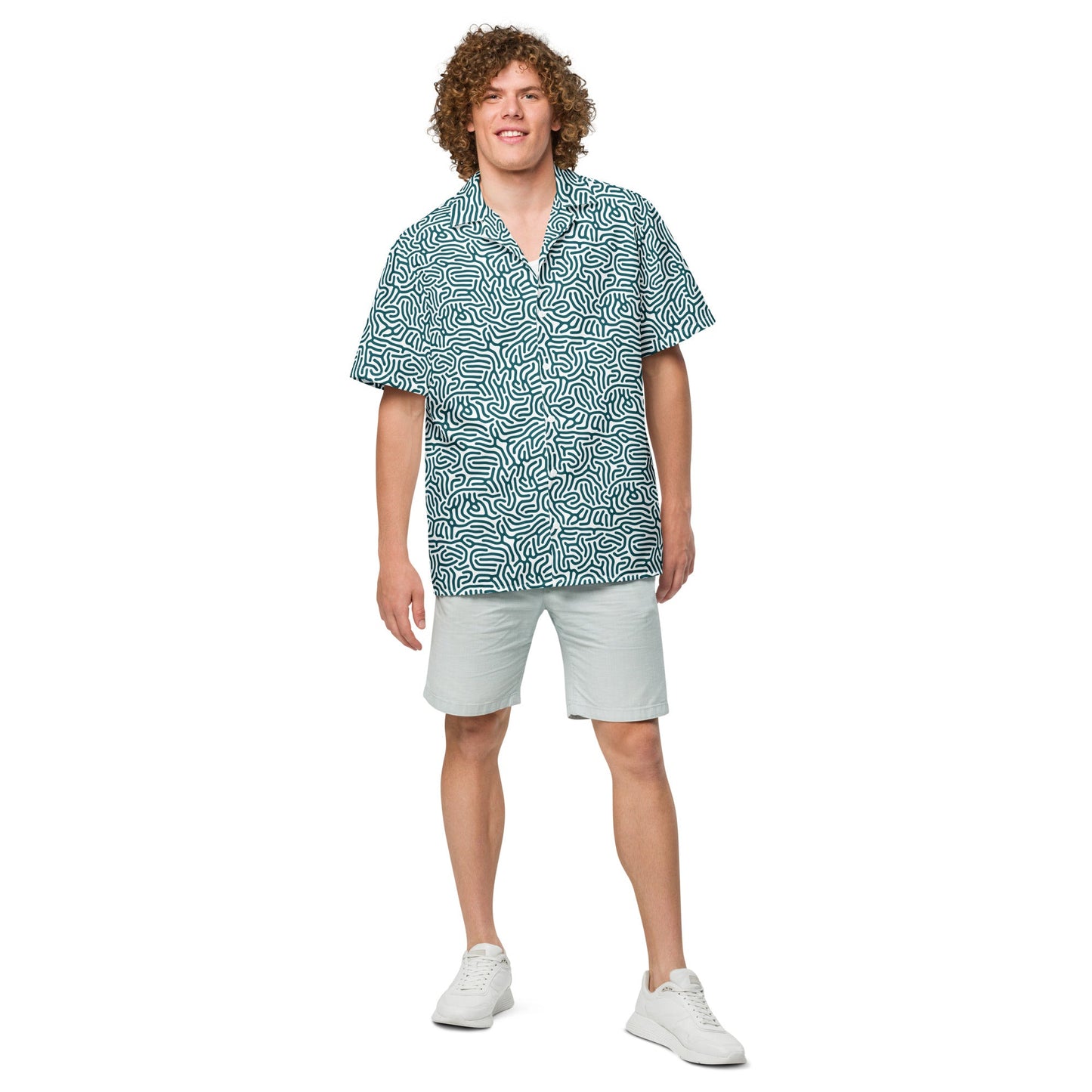 Maze Coral Button-Up Shirt