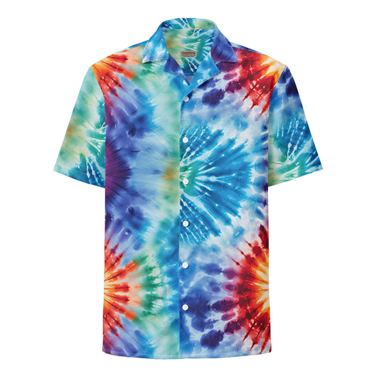 Cosmic Charlie Tie Dye Hawaiian Button-Up Shirt