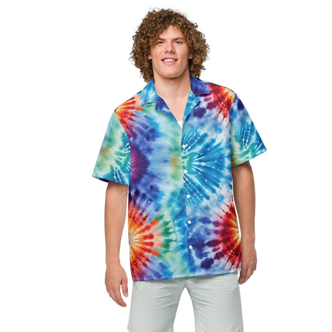 Cosmic Charlie Tie Dye Hawaiian Button-Up Shirt