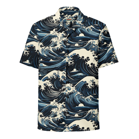 Tsunami Splash Island Button-Up Shirt