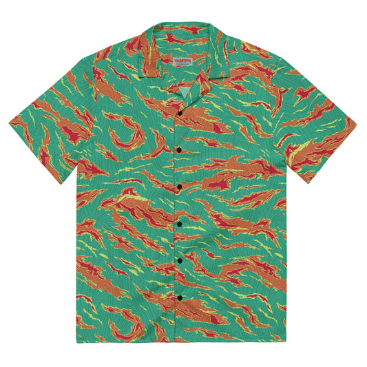 Electric Tiger stripe Camo Hawaiian Shirt